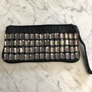 Bebe gem clutch/wristlet